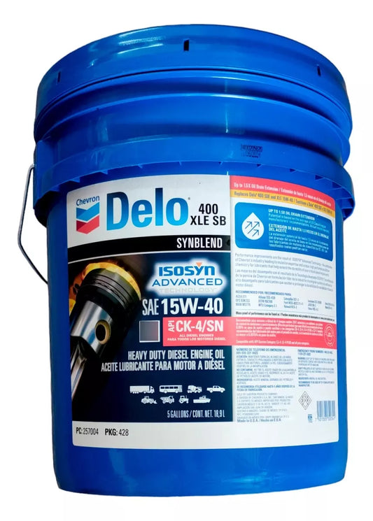 ACEITE CHEVRON 15W-40  DELO 400 XLE SYNBLEND CK4 18.9 L